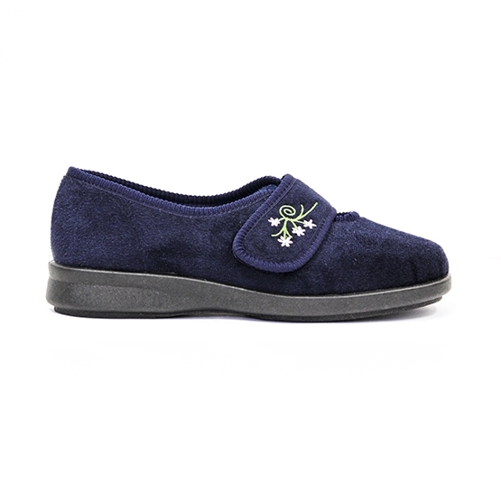 CAROLINE SLIPPER WITH VELCRO STRAP Comfort Fit