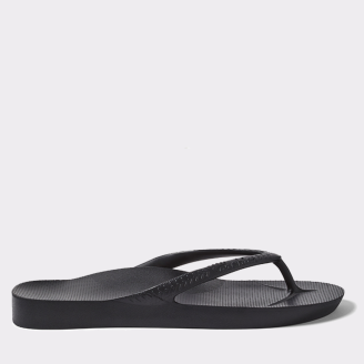 ARCHIES UNISEX ARCH SUPPORT THONGS BLACK