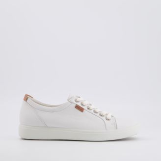 ECCO WOMENS SOFT 7 WHITE SNEAKERS