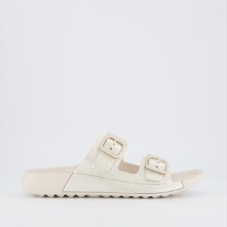 ECCO WOMENS COZMO PURE WHITE GOLD SANDALS