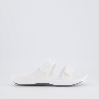 AETREX WOMENS JANEY SPORT SLIDE WHITE