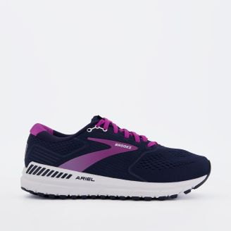 BROOKS WOMENS ARIEL 20 D-WIDTH PURPLE WHITE