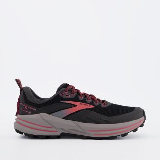 BROOKS WOMENS CASCADIA 16 GORETEX RED BLACK GREY