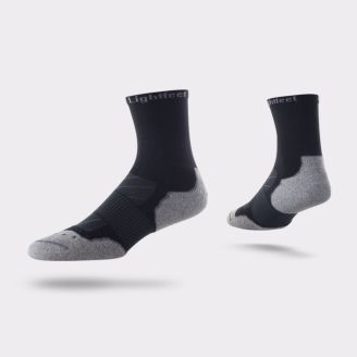 LIGHTFEET EVOLUTION SOCK HALF CREW SOCKS BLACK
