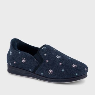 HOMYPED WOMENS HP CLIP IN  SLIPPER NAVY FLORAL