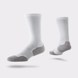 LIGHTFEET MIDWEIGHT WHITE WALKING SOCK CREW