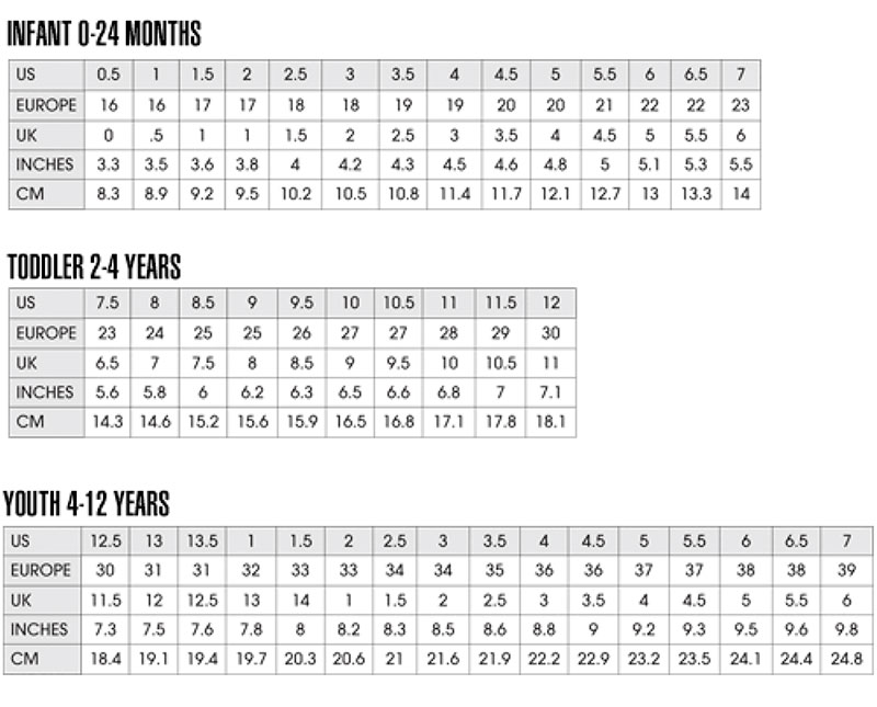 Child's Size Chart